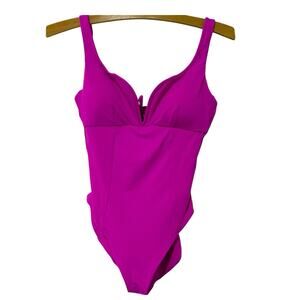 Becca | Swim Suit One Piece Pink Vacation Resort Beach Summer- Size Medium